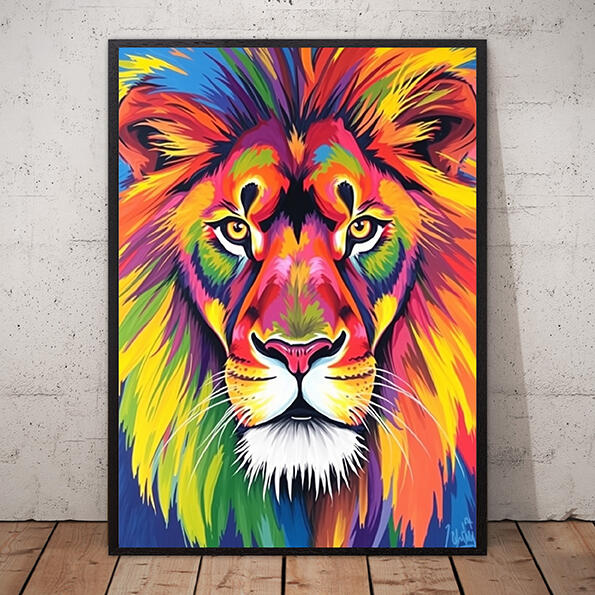 Lion Head Portrait Colourful Poster Lion Head Portrait Colourful Poster