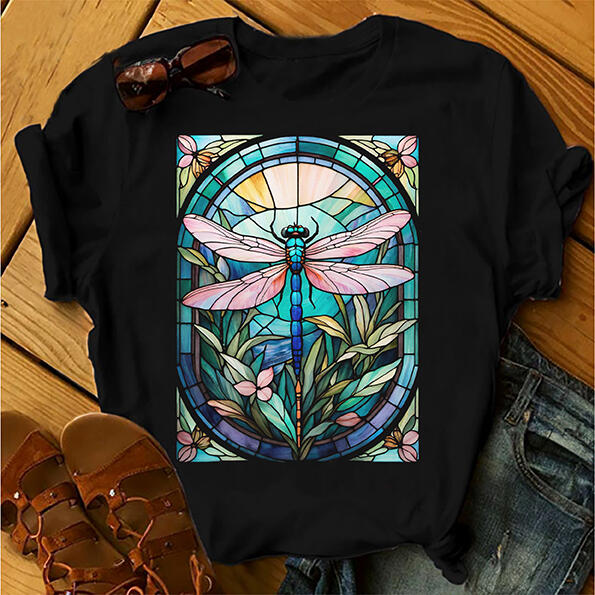 Dragonfly Stained Glass T-Shirt