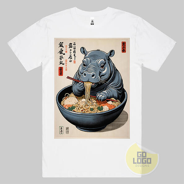 Hippo Eating Ramen T-Shirt