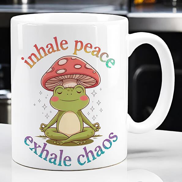 Inhale Peace Frog Mug